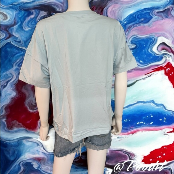 Oversized tinsel American flag tee S M L XL 2XL - Picture 4 of 7